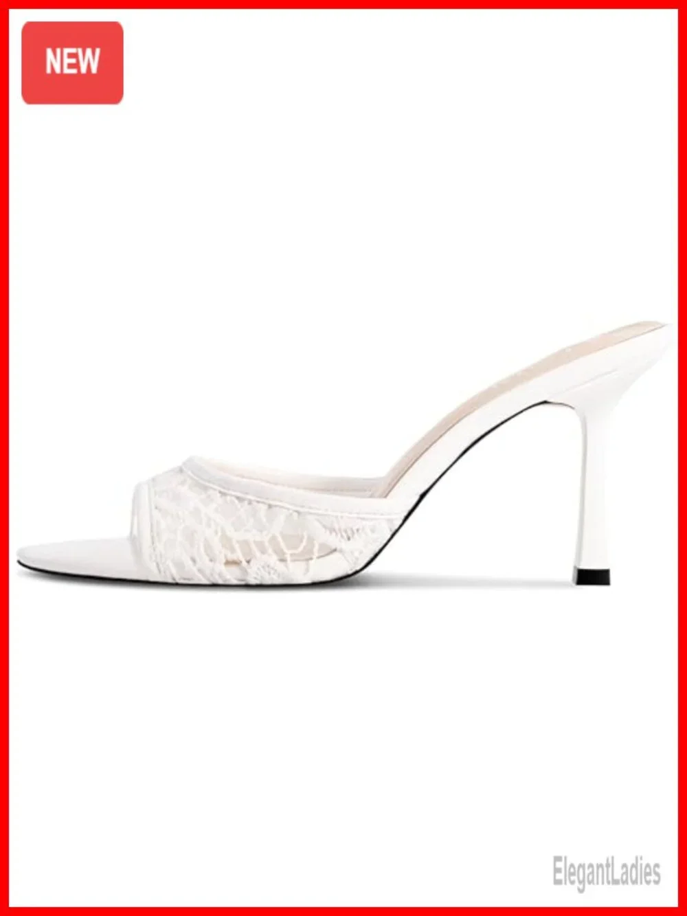Kitten Heel Open Toe Mules Slip On Lace Heeled Sandals Dress Shoes